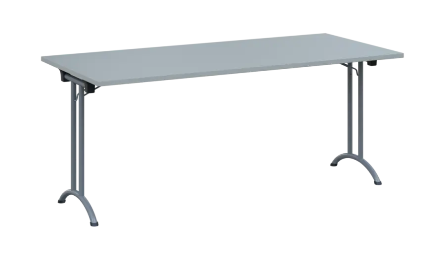 SLA 180 lak skládací jednací stůl 1800x800, deska 25 mm, podnož stříbrný lak, deska šedá